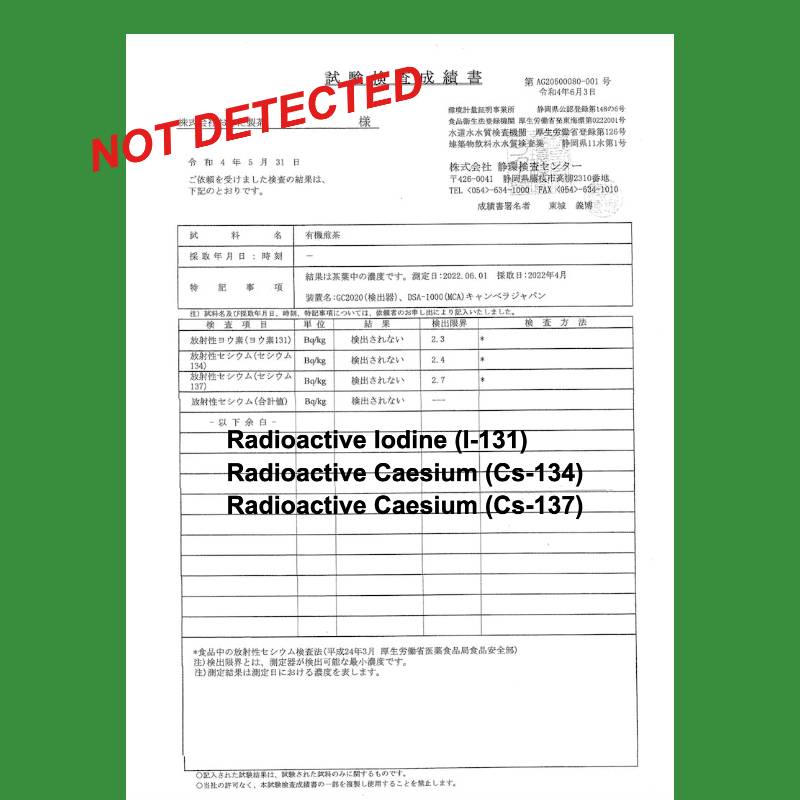 Radiation in green tea - Ocha & Co.